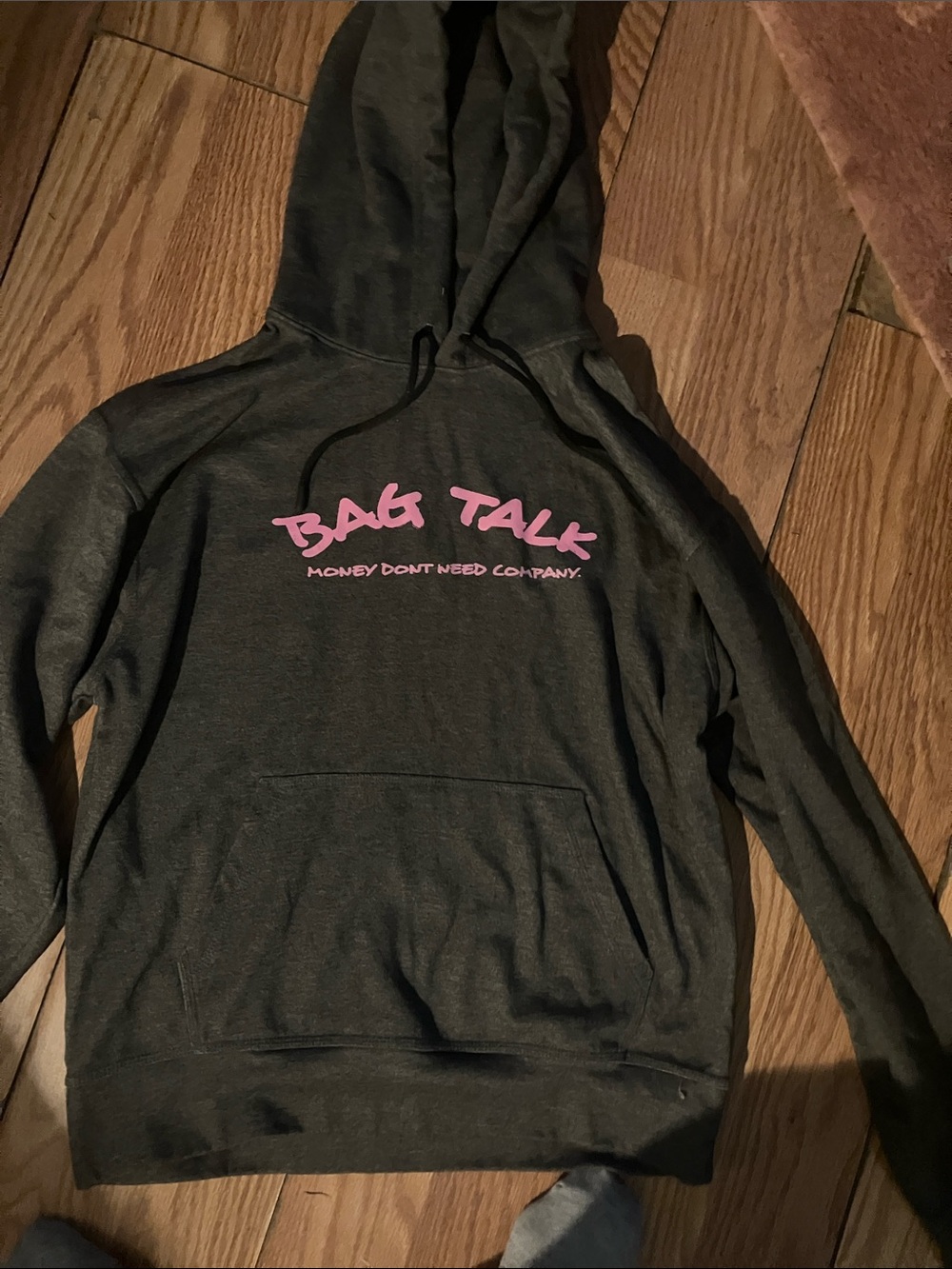 Hype Gray Pullover Hoodie with Label Detail